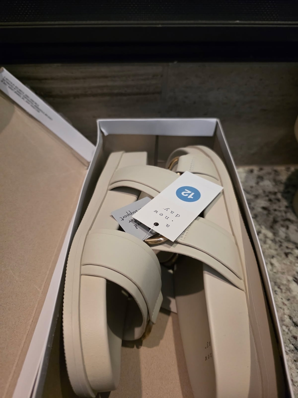 A New Day Cream Slide Sandals - Size 12
